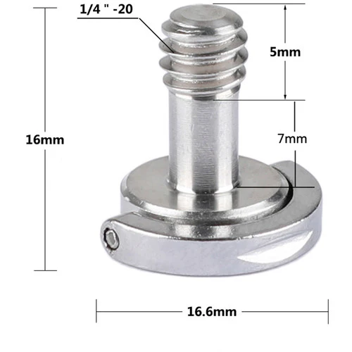 CAMVATE 1/4"-20 Slotted D-Ring Captive Mounting Screw - Image 4
