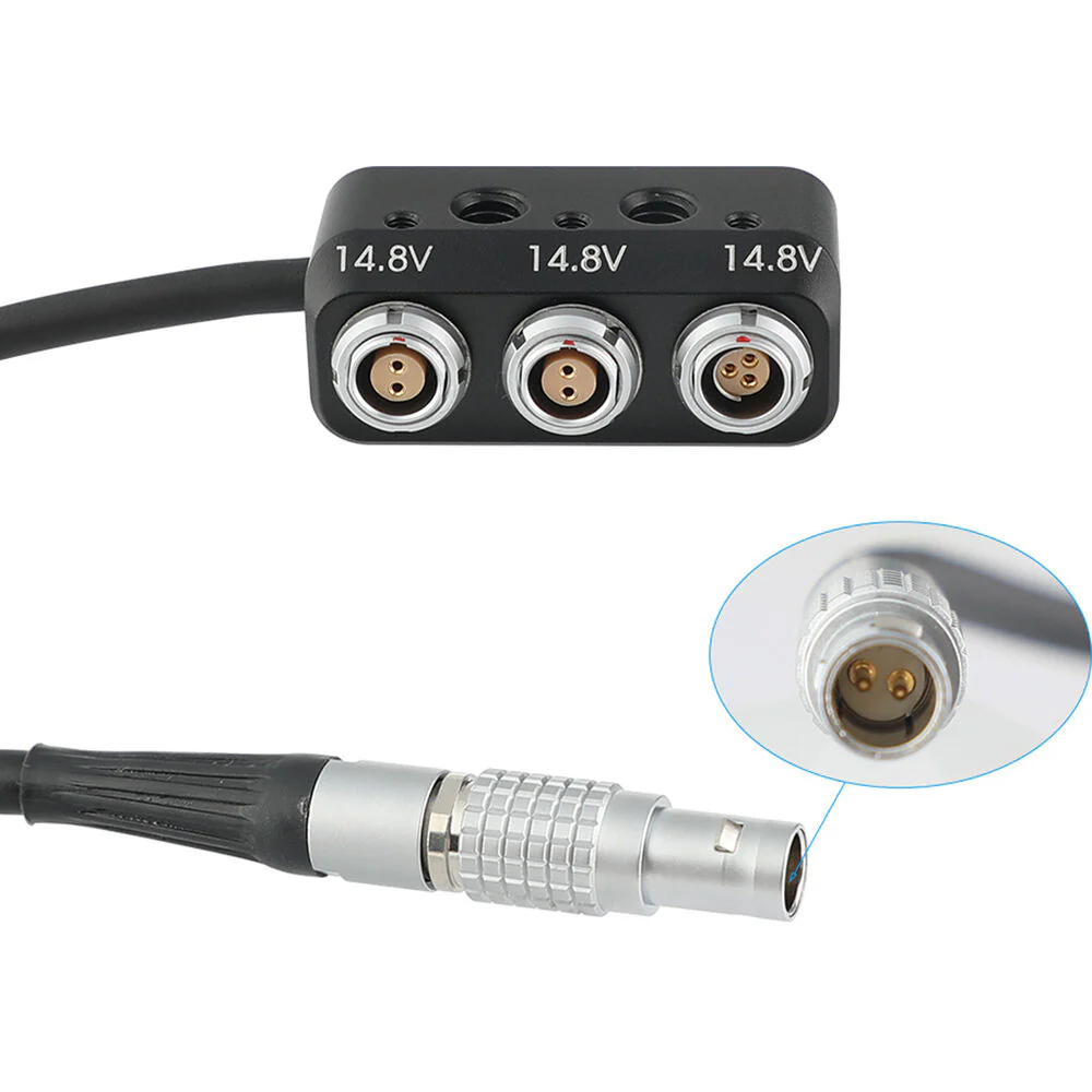 CAMVATE 1-to-3 Power Splitter Cable (2-Pin LEMO-Type to 2-Pin LEMO-Type & 3-Pin RS) - Image 2