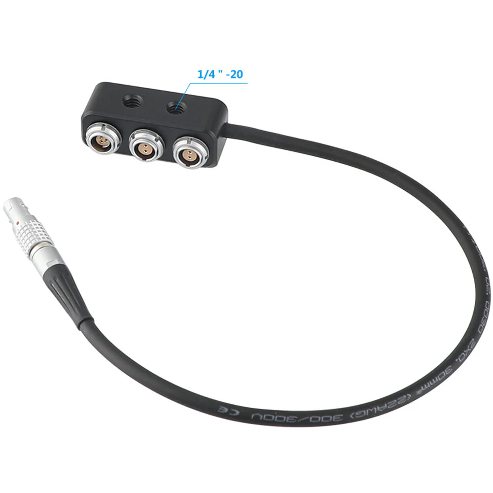CAMVATE 1-to-3 Power Splitter Cable (2-Pin LEMO-Type to 2-Pin LEMO-Type & 3-Pin RS) - Image 3