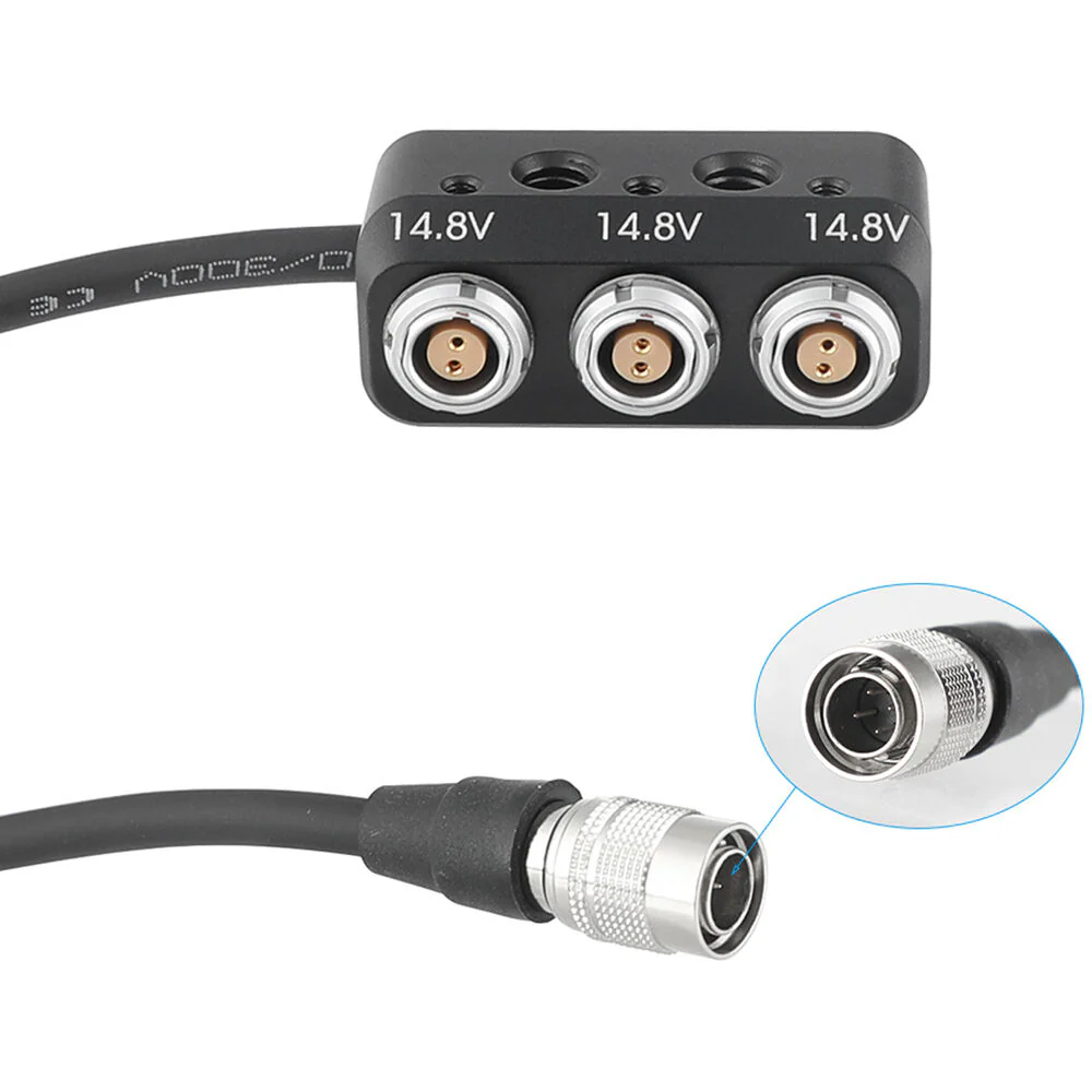 CAMVATE 1-to-3 Power Splitter Cable (4-Pin Hirose to 2-Pin LEMO-Type) - Image 2