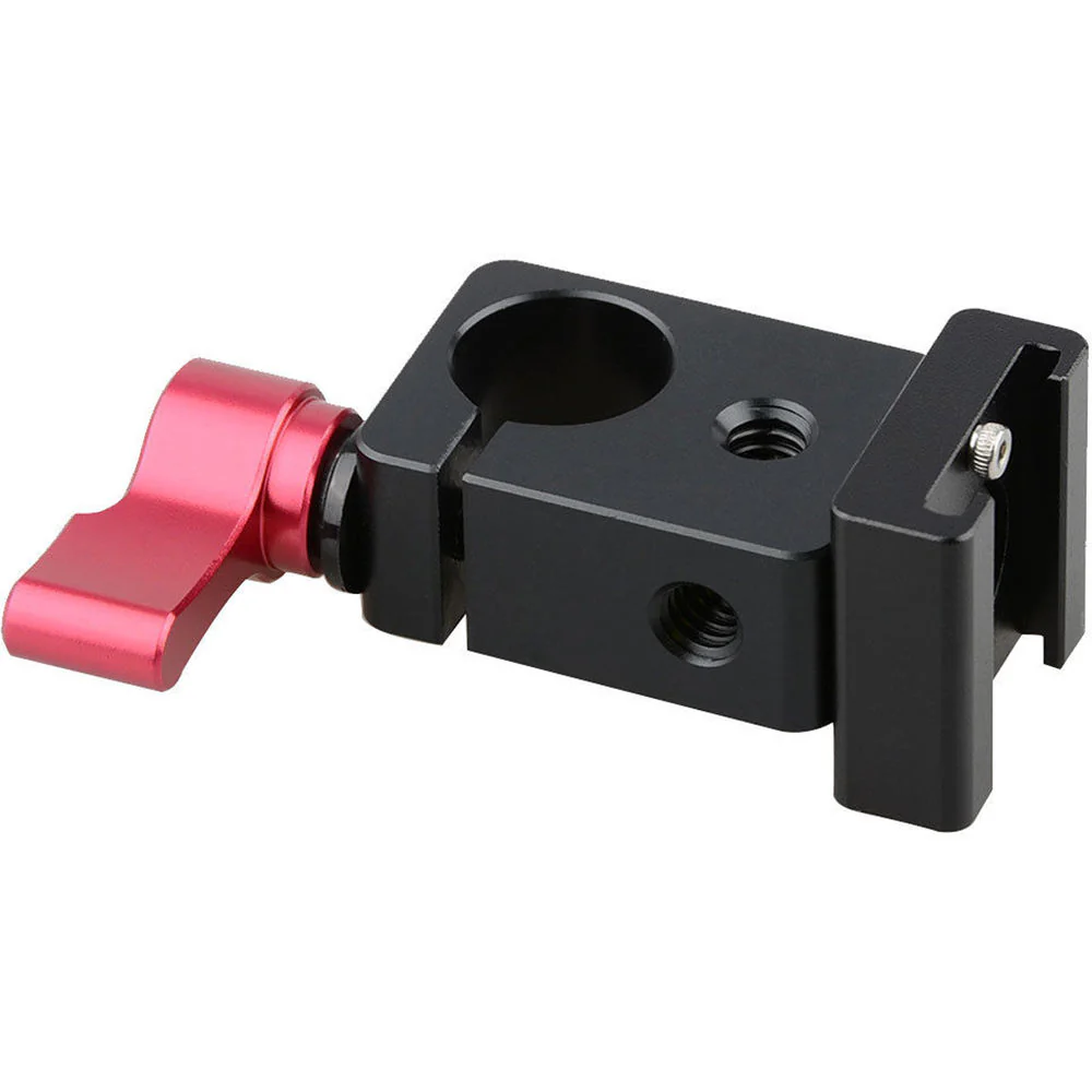 CAMVATE 15mm Rod Clamp with Cold Shoe Base (Red Lever) - Image 4