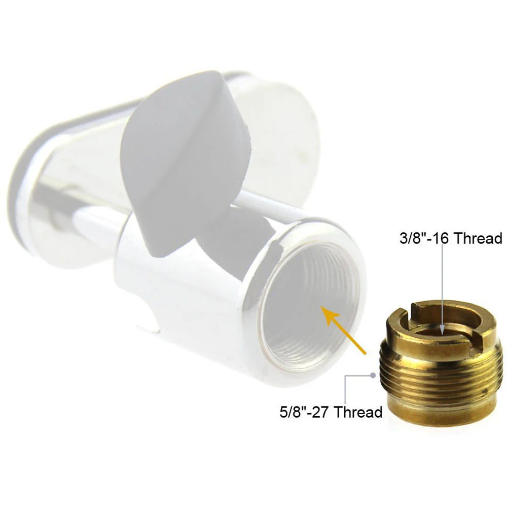 CAMVATE 3/8"-16 Female to 5/8"-27 Male Thread Adapter for Microphone Mounts & Stands (Gold Brass, 2-Pack) - Image 7