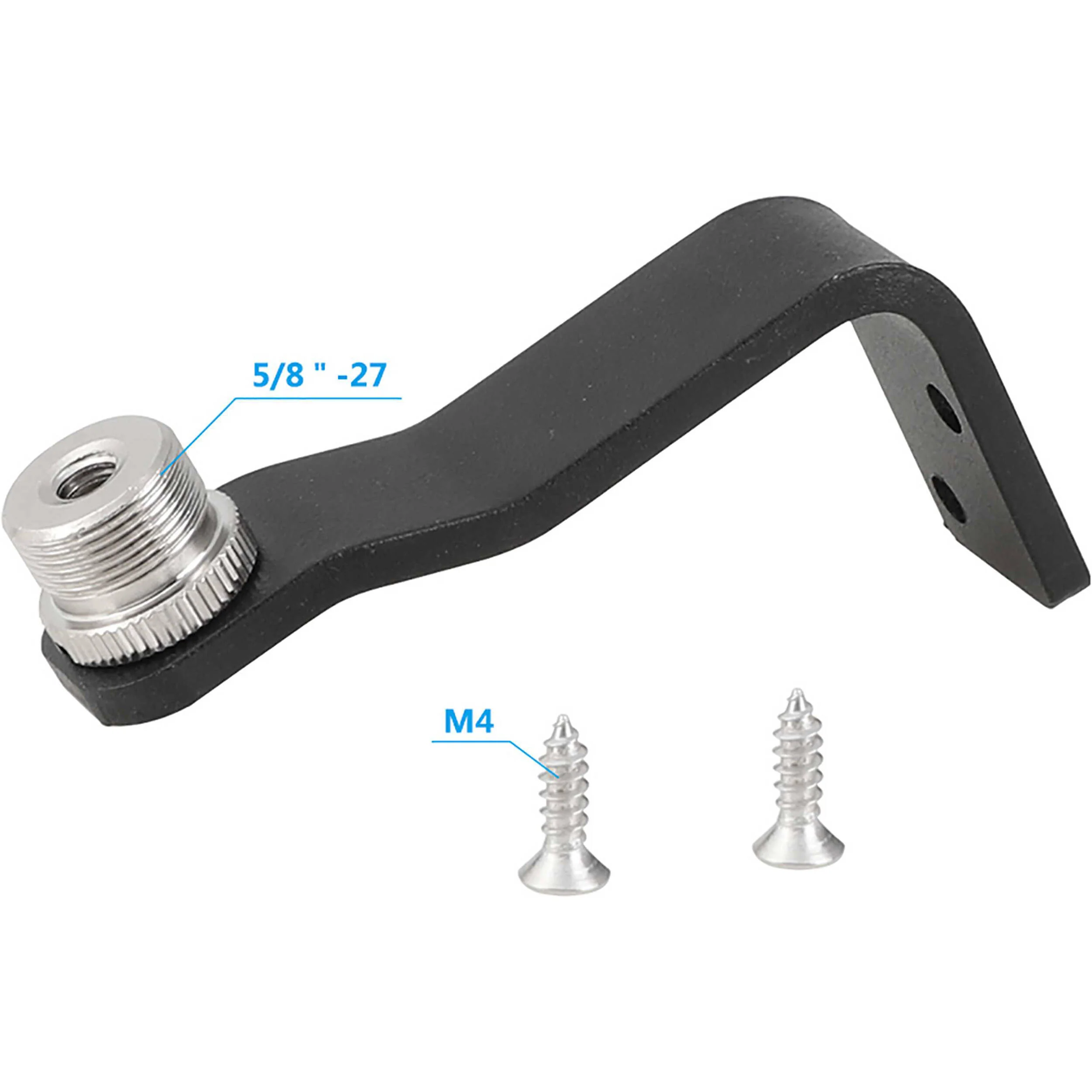 CAMVATE 5/8" Male to 1/4" Female Microphone Screw Adapter with Right-Angle Pedestal Mount - Image 6