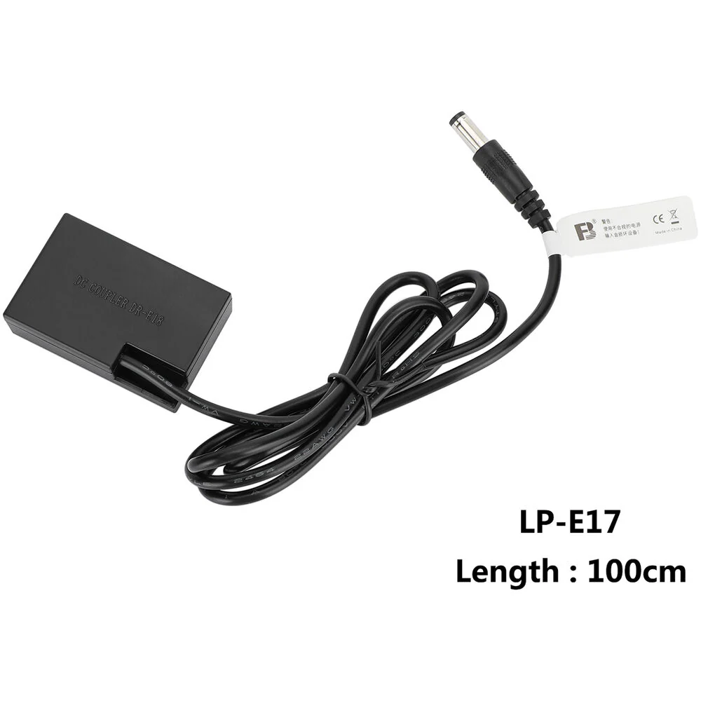 CAMVATE Canon LP-E17 Dummy Battery to 2.5mm DC Cable (39.4") - Image 2