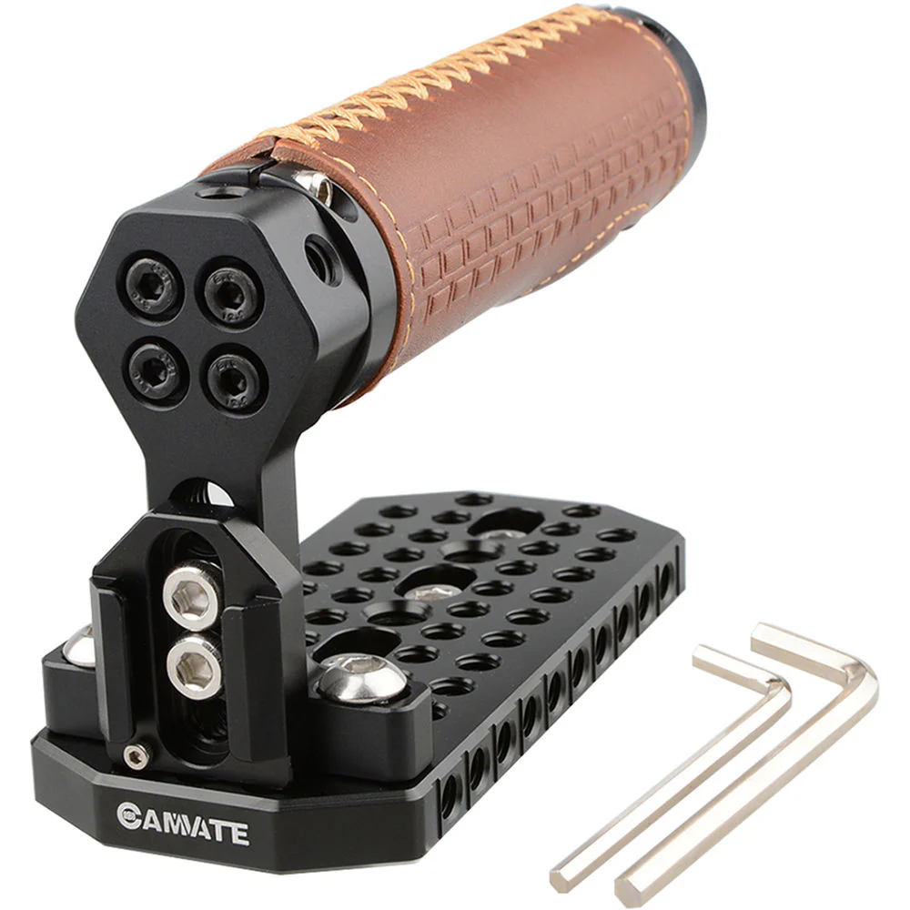 CAMVATE Handle Grip Top Cheese Plate for Blackmagic Design URSA Mini Cameras (Leather) - Image 2