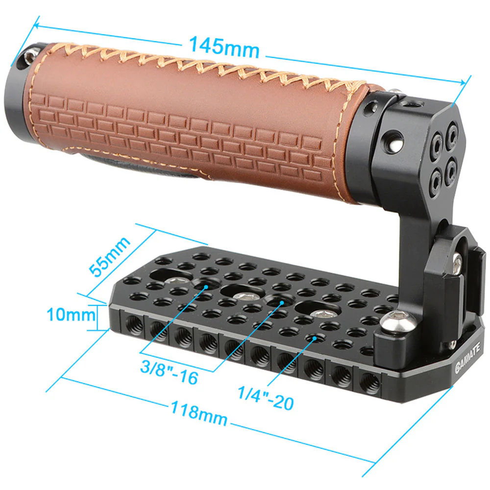 CAMVATE Handle Grip Top Cheese Plate for Blackmagic Design URSA Mini Cameras (Leather) - Image 7
