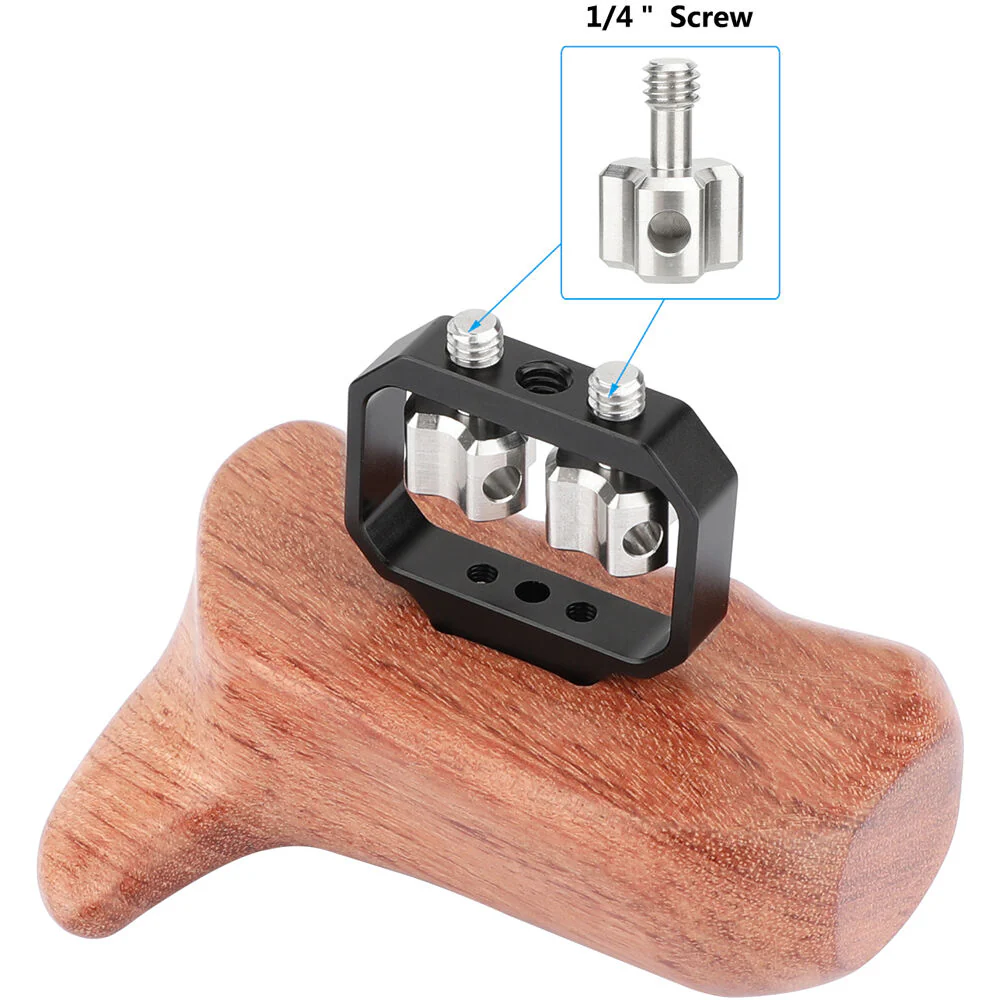 CAMVATE Large Wooden Handgrip with 1/4"-20 Thumbscrews (Left Side) - Image 5
