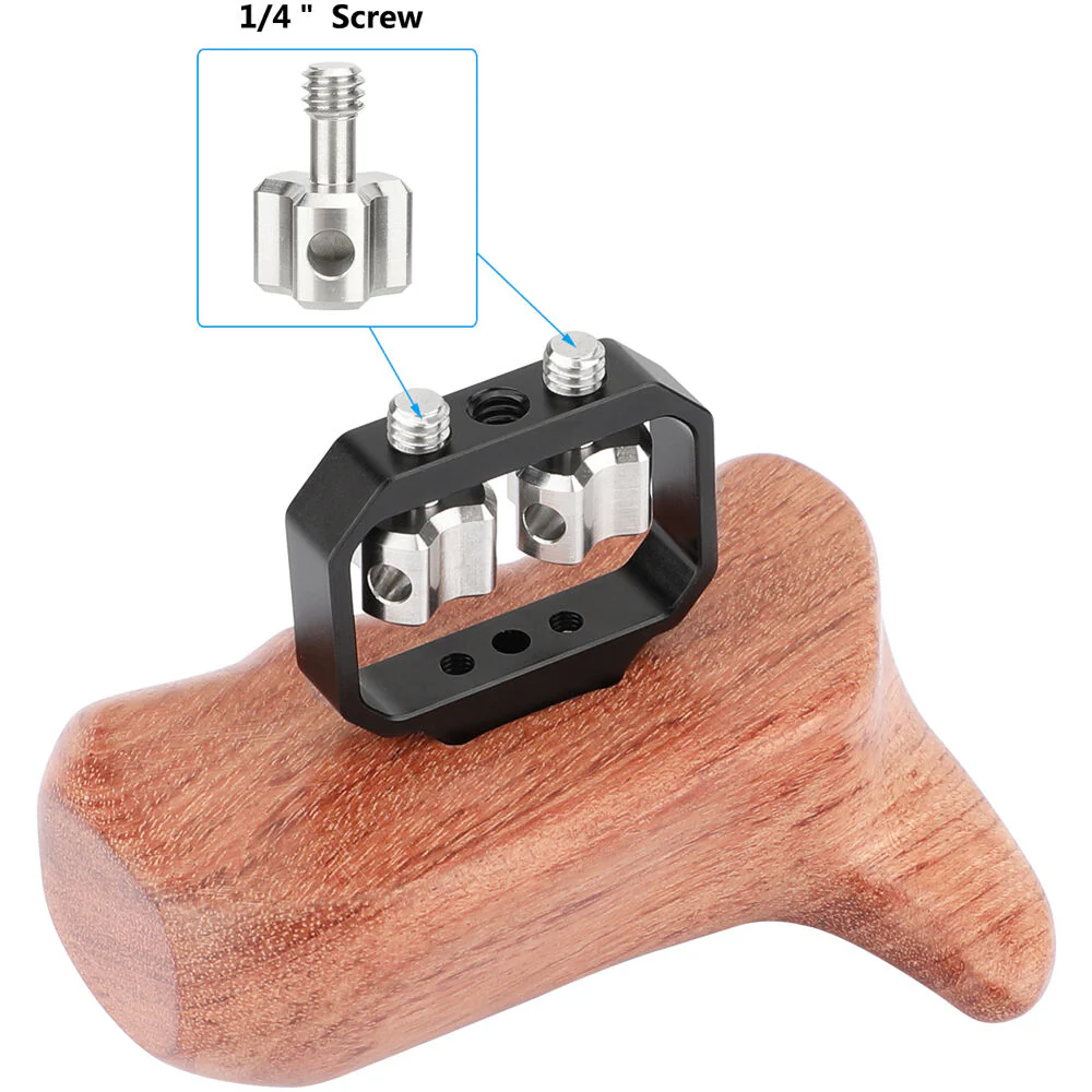 CAMVATE Large Wooden Handgrip with 1/4"-20 Thumbscrews (Right Side) - Image 5