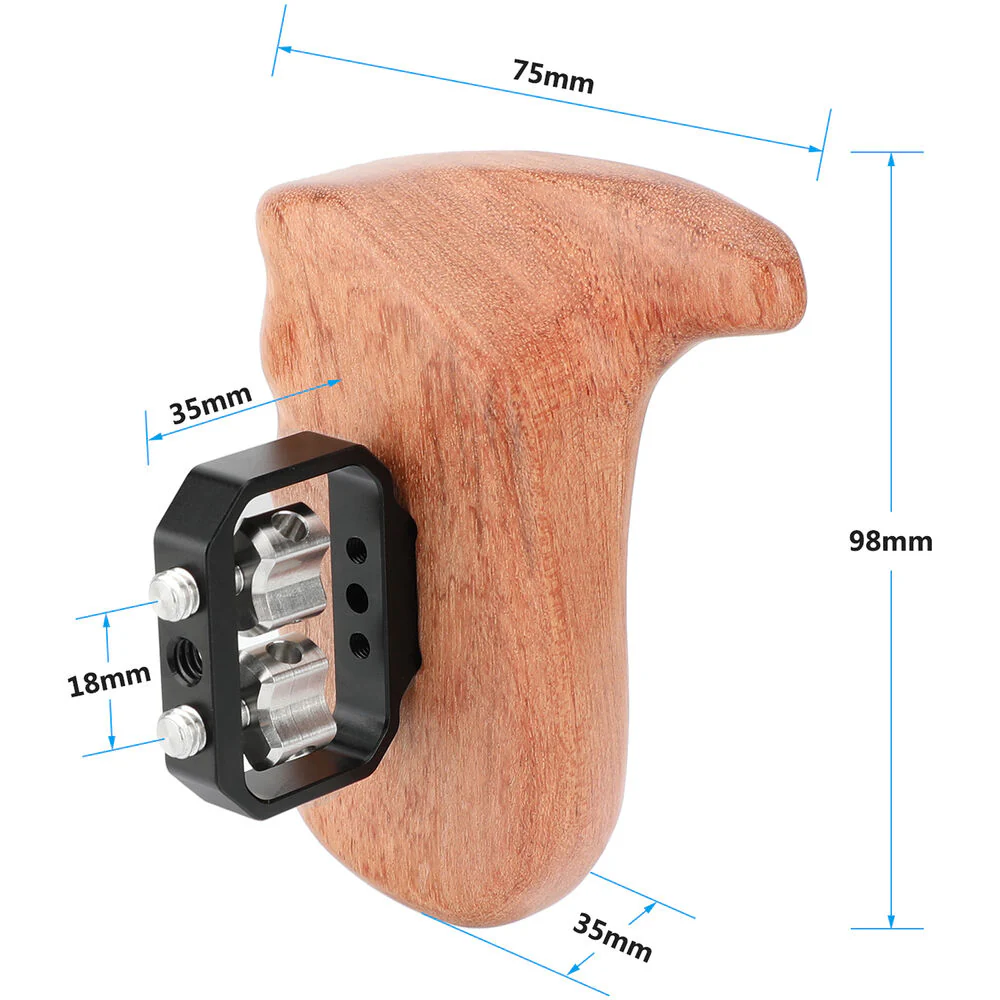 CAMVATE Large Wooden Handgrip with 1/4"-20 Thumbscrews (Right Side) - Image 6