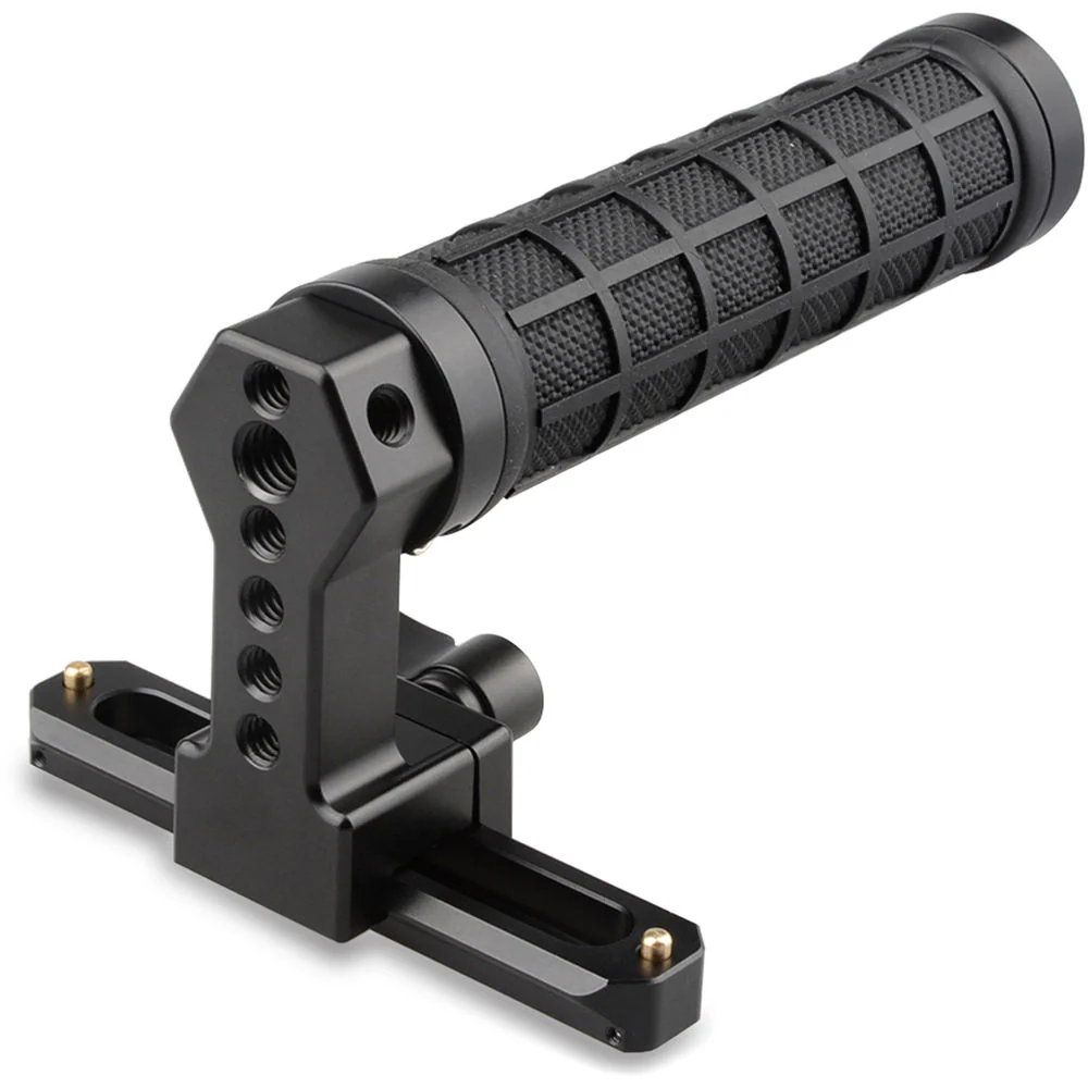 CAMVATE Quick Release Black Rubber Grip Handle with 100mm NATO Rail (Black Wingnut) - Image 3