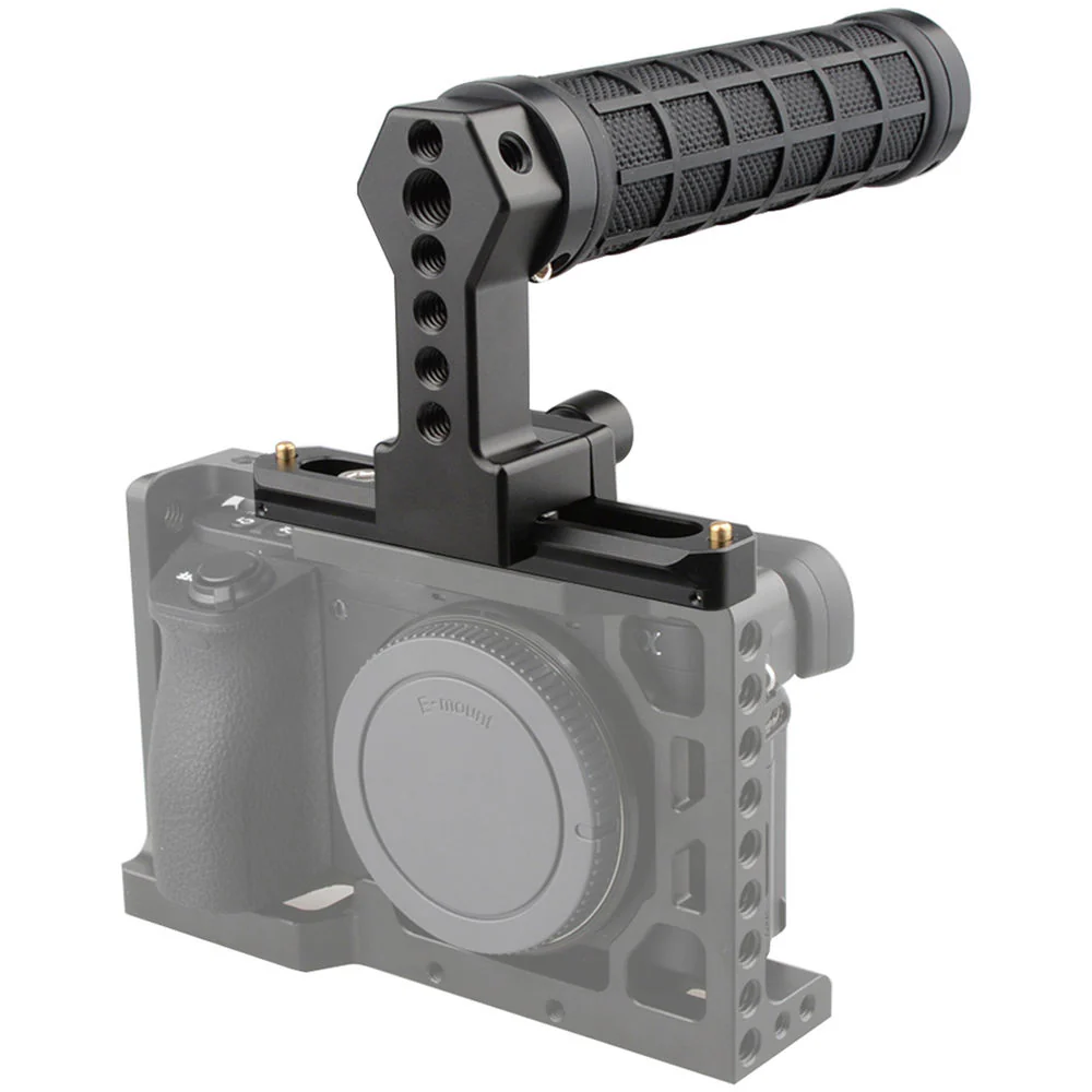CAMVATE Quick Release Black Rubber Grip Handle with 100mm NATO Rail (Black Wingnut) - Image 6