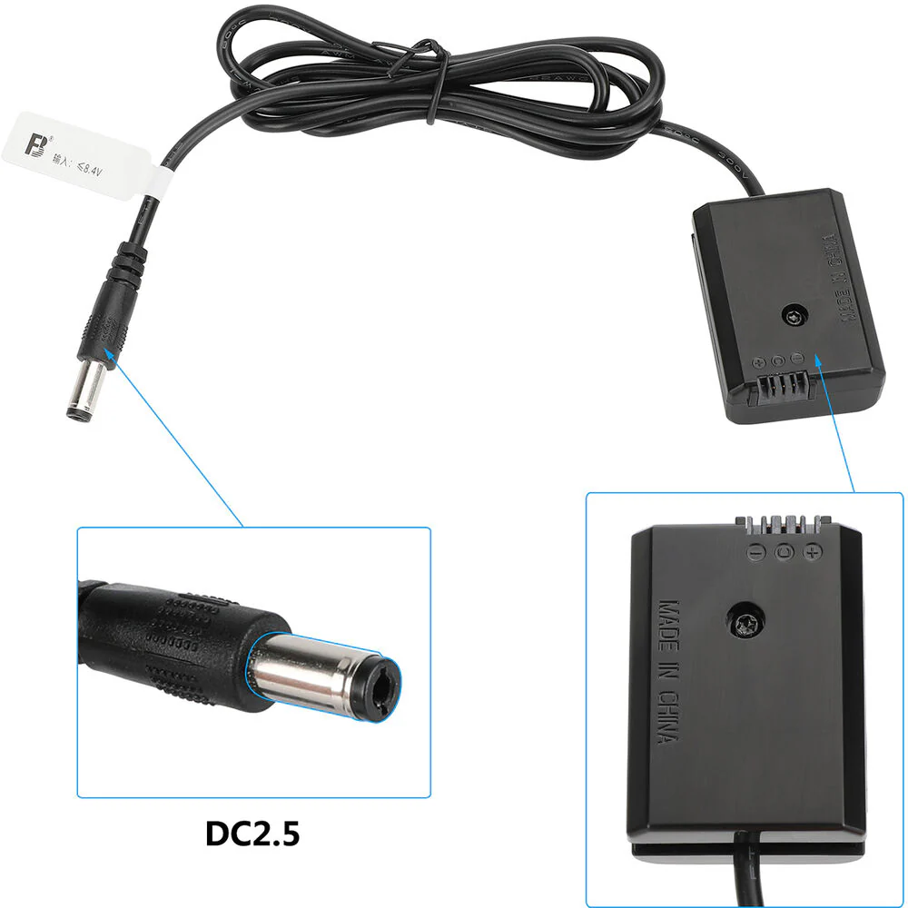 CAMVATE Sony NP-FW50 Dummy Battery to 2.5mm DC Cable (3.3') - Image 4