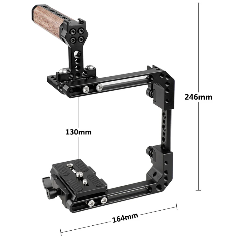 CAMVATE Standard Cage Kit with Manfrotto QR Baseplate for Select DSLR Cameras - Image 6