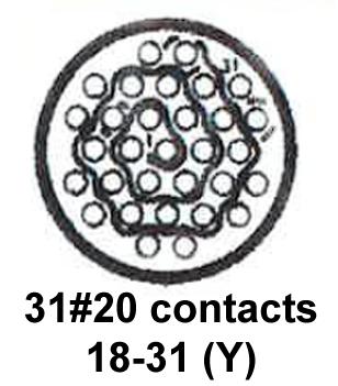 CINCH CONNECTIVITY SOLUTIONS CN1021A18G31P6Y240 Circular Connector, CN Series, MIL-DTL-26500 Series, Wall Mount Receptacle, 31 Contacts, Crimp Pin - Image 2