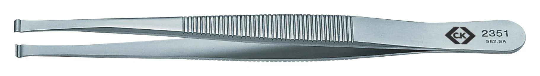 CK TOOLS T2351 Tweezer, Round Tip, Precision, 115 mm, Stainless Steel Body, Stainless Steel Tip