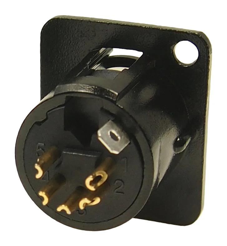 Cliff Electronic Components FC61955 FC61955 XLR Connector 5 Contacts Plug Panel Mount FT - Image 2