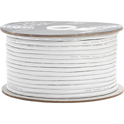 Cmple 14 AWG CL2 Rated 4-Conductor Speaker Cable for In-Wall Installation (White, 250') - Image 2