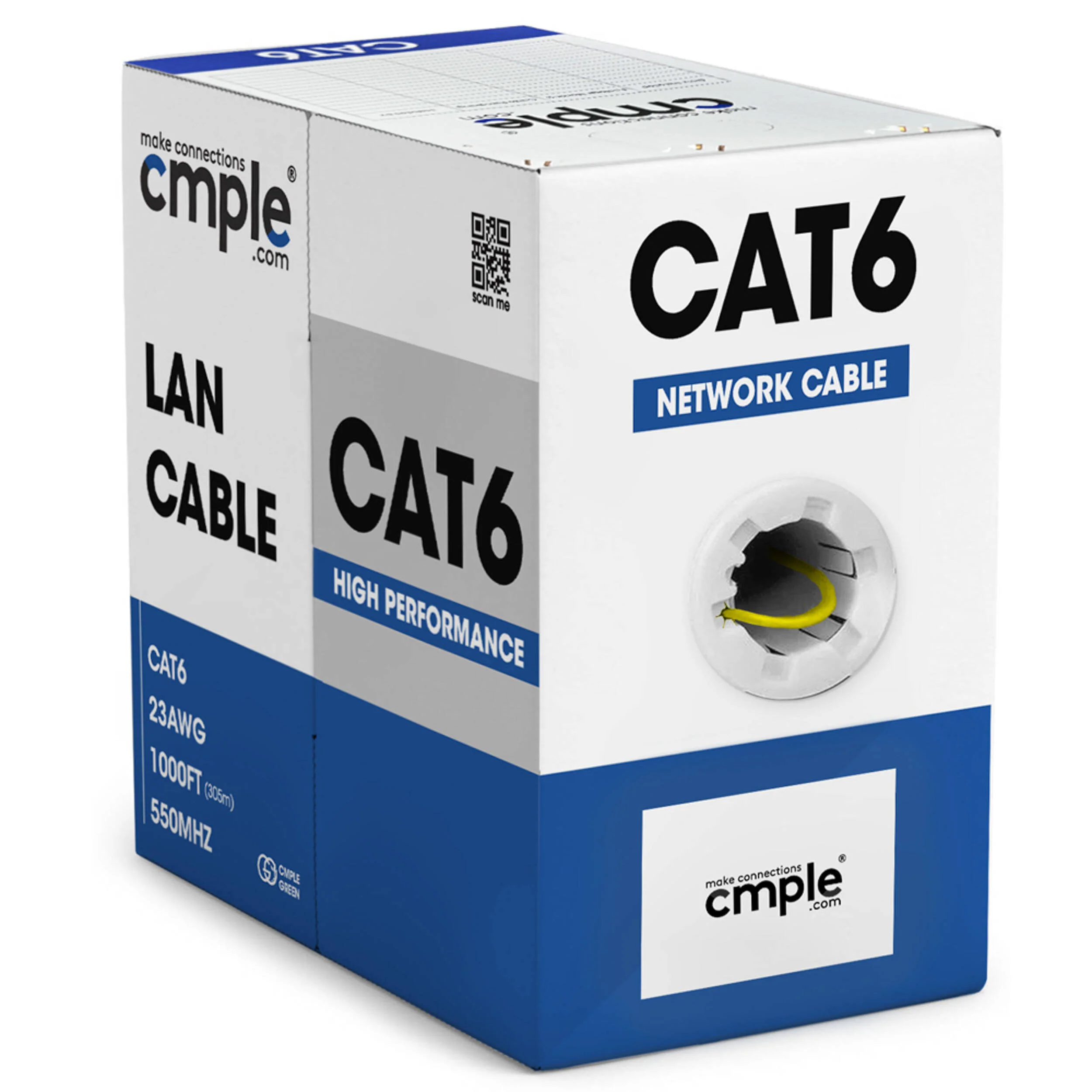 Cmple Cat6 Bulk Ethernet/LAN Cable (1000', Yellow) - Image 3