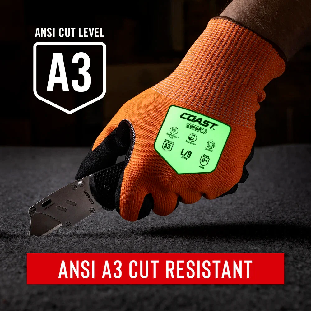 COAST Crew SG400 Hi-Vis Glow Safety Gloves (X-Large) - Image 4