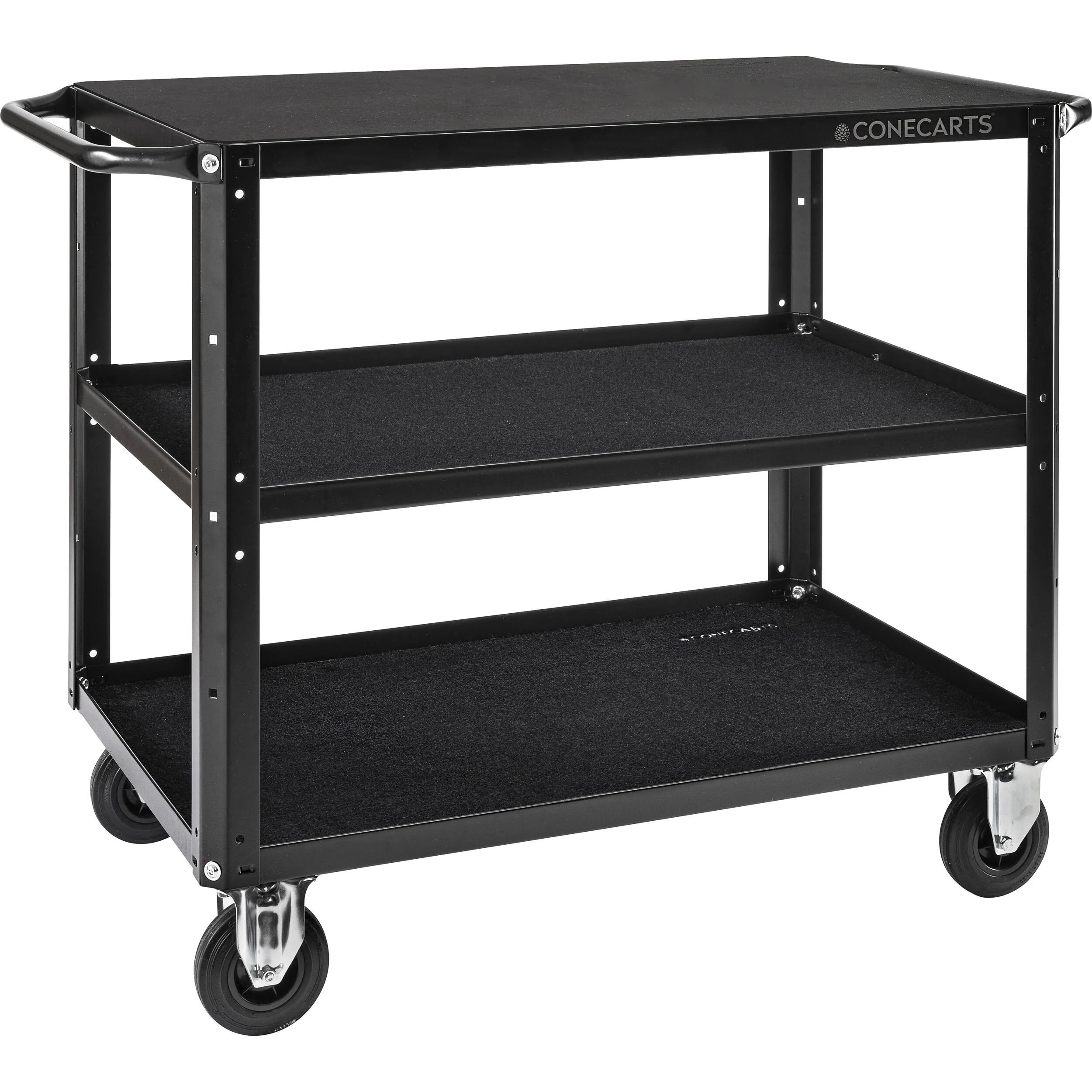 ConeCarts Large 3-Shelf Workstation Cart