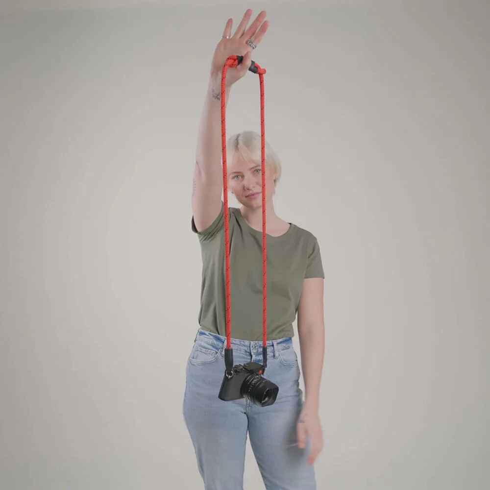 COOPH Adjustable Rope Camera Strap with Steel Ring Connector (Duotone Poppy) - Image 5
