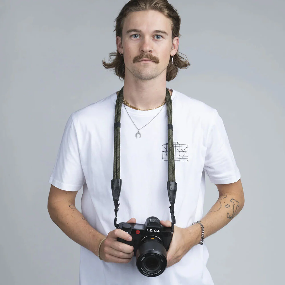 COOPH Double Rope Camera Strap (Duotone Olive, 39.4", Webbing Attachment) - Image 6
