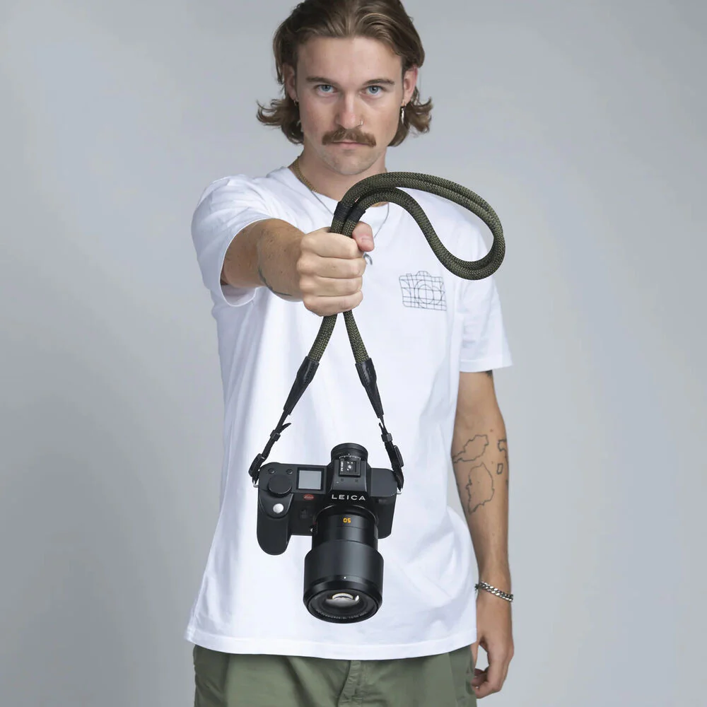 COOPH Double Rope Camera Strap (Duotone Olive, 39.4", Webbing Attachment) - Image 7