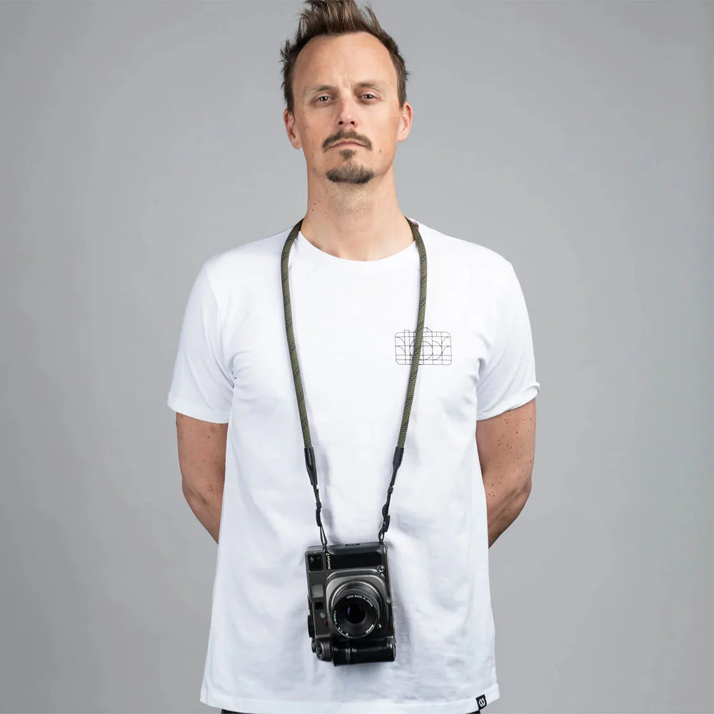 COOPH Rope Camera Strap (Duotone Olive, 51.2", Webbing Attachment) - Image 5