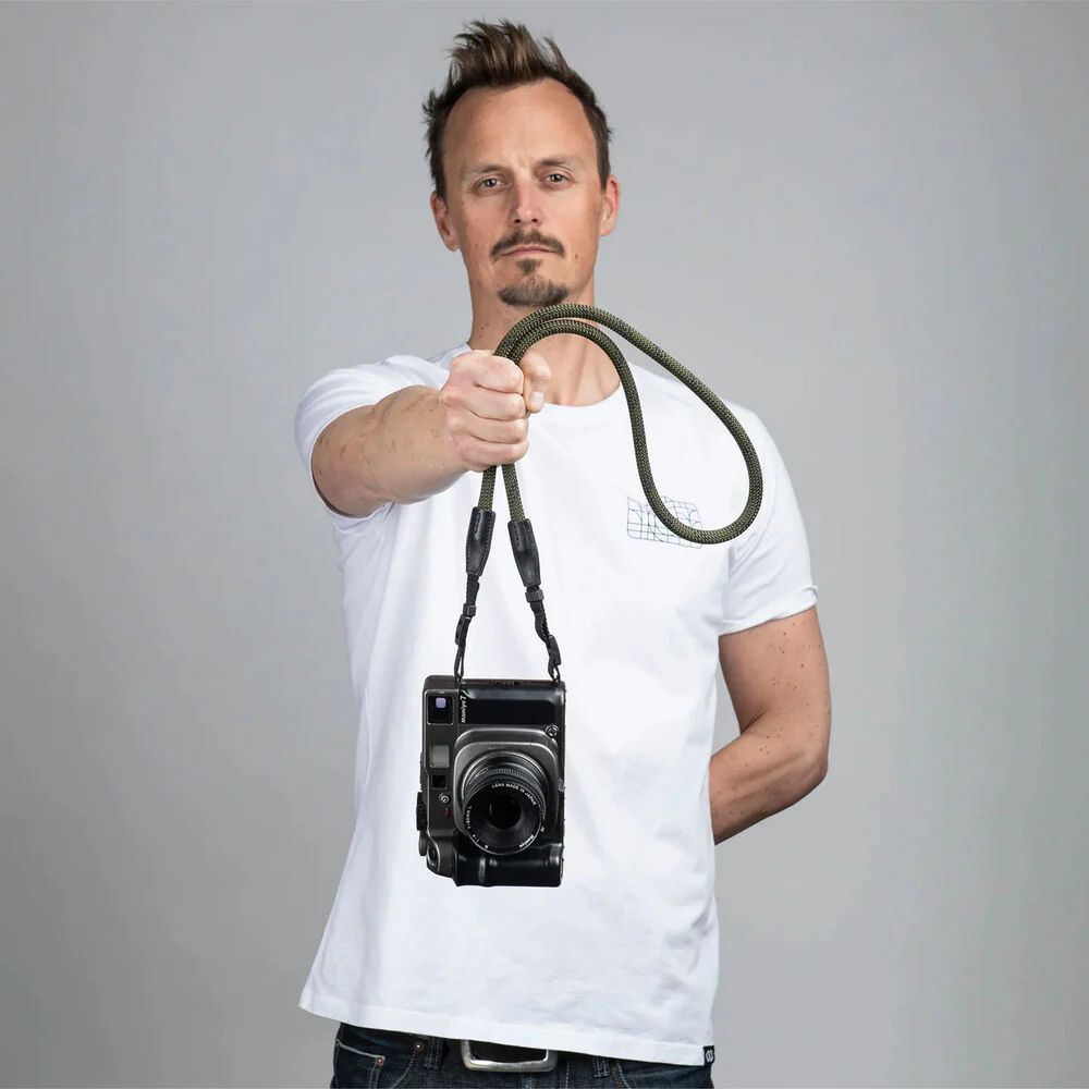 COOPH Rope Camera Strap (Duotone Olive, 51.2", Webbing Attachment) - Image 6