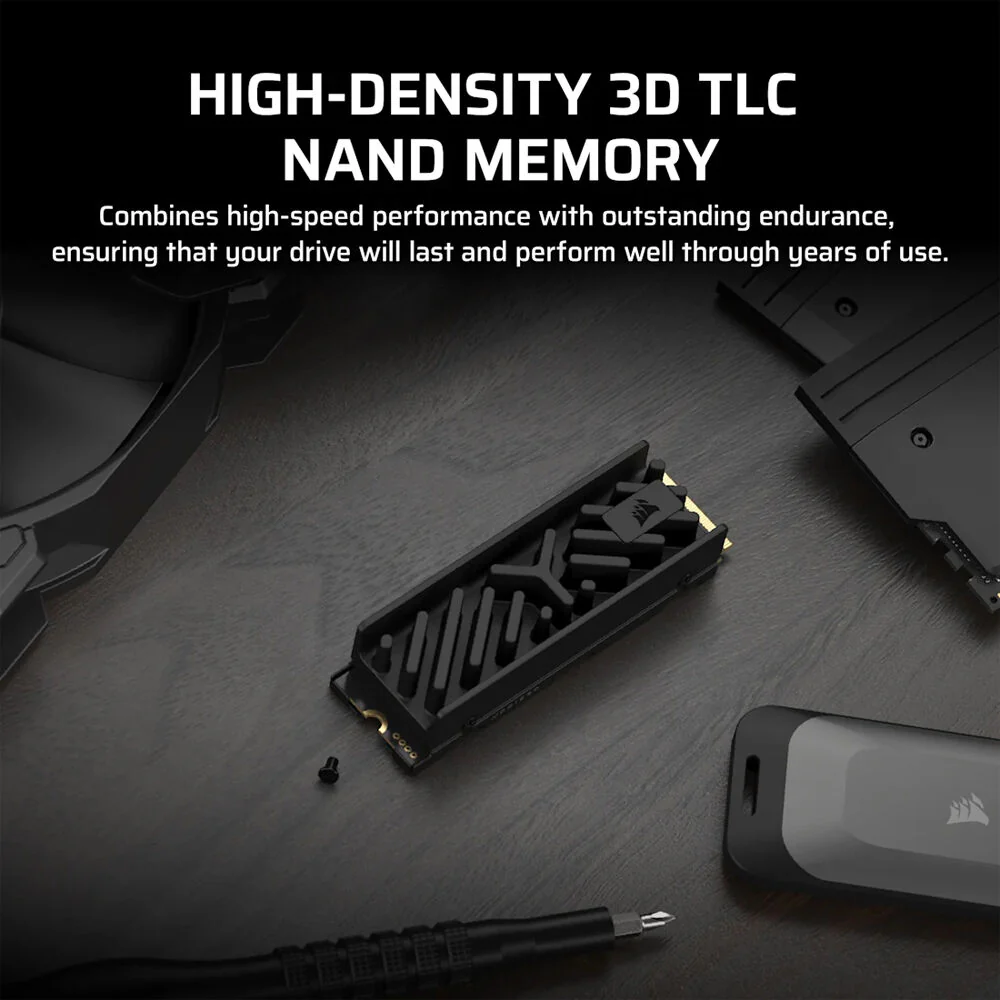 CORSAIR 2TB MP700 ELITE NVMe PCIe 5.0 M.2 Internal SSD with Heatsink - Image 4