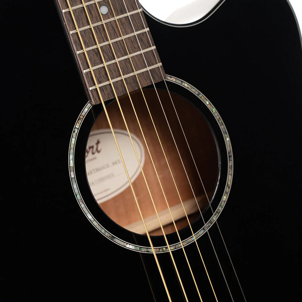 Cort Earth60CE Dreadnought Cutaway (Black Gloss Finish) - Image 6