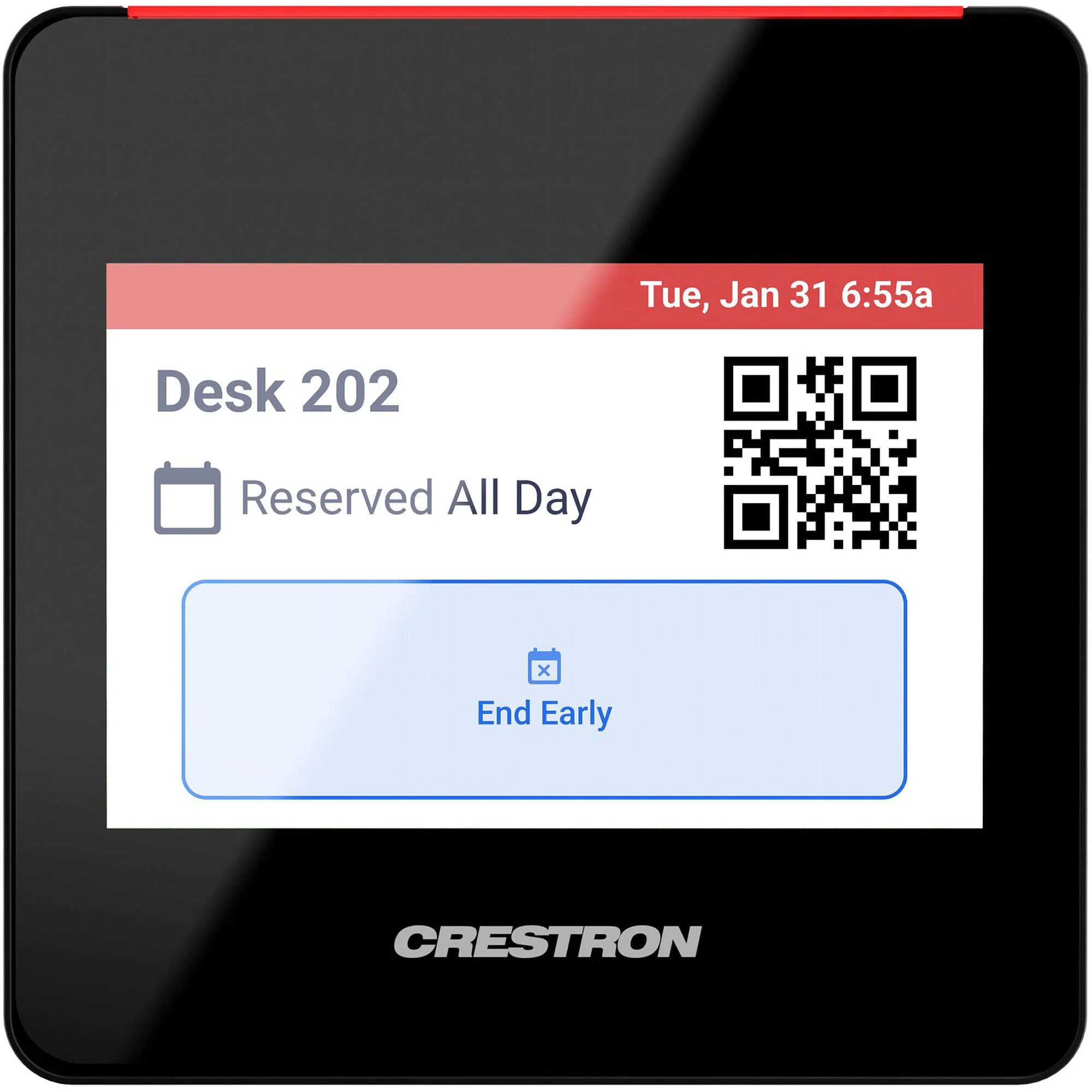 Crestron 3.5" Desk Scheduling Touchscreen (Black Textured) - Image 2
