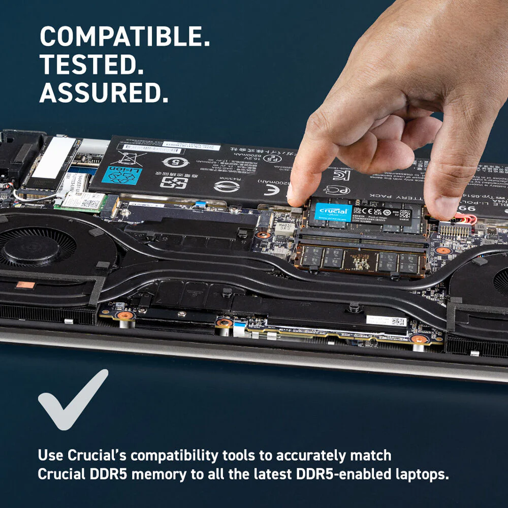 Crucial 16GB Laptop DDR5 5600 MHz SO-DIMM Memory Kit (2 x 8GB) - Image 4