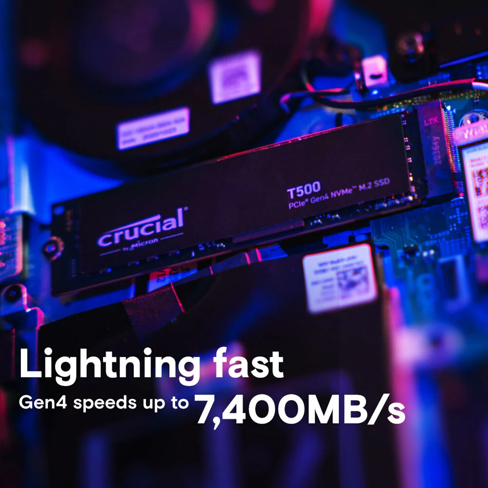 Crucial 1TB T500 PCIe 4.0 x4 M.2 Internal SSD - Image 2