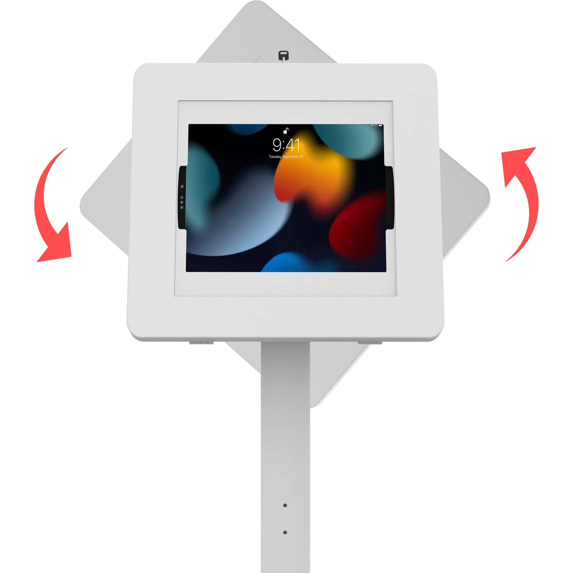 CTA Digital Premium Thin Profile Floor Stand with Security Enclosure (White) - Image 4