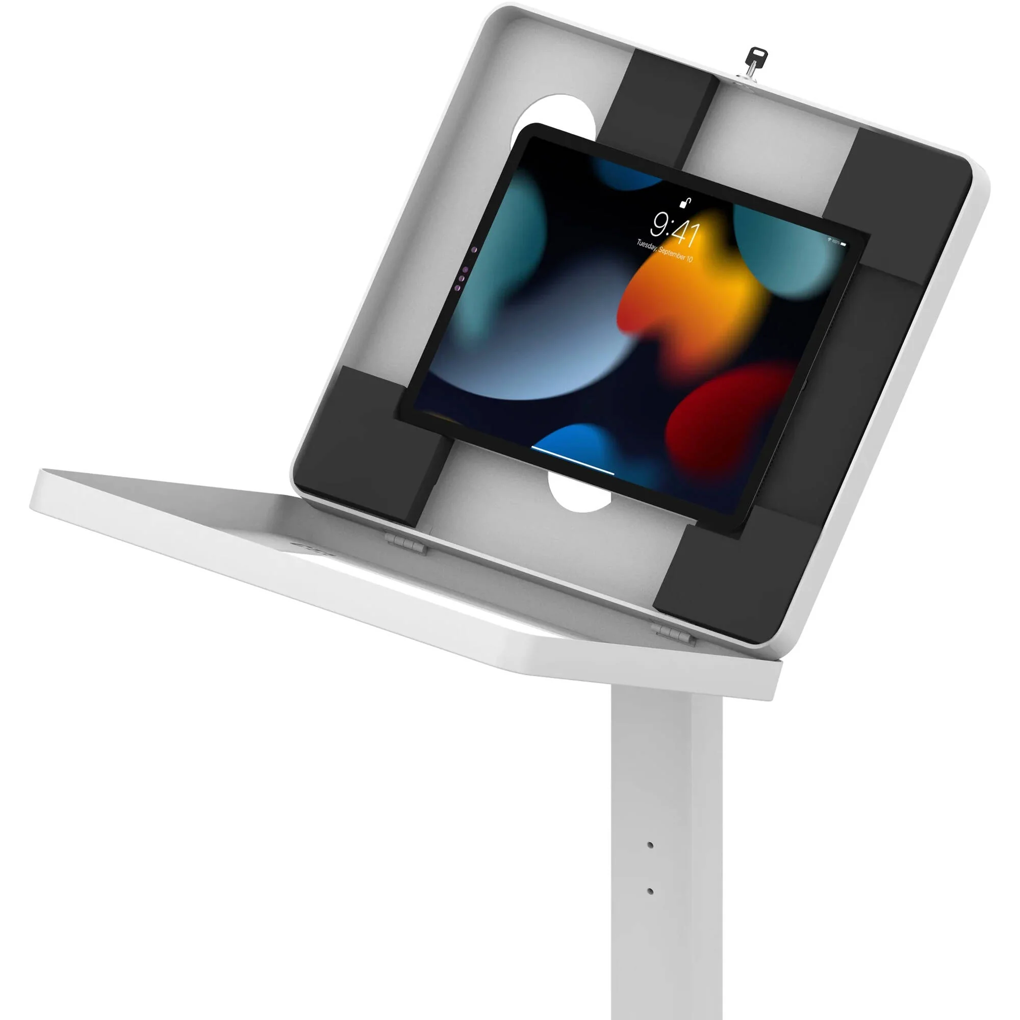 CTA Digital Premium Thin Profile Floor Stand with Security Enclosure (White) - Image 6