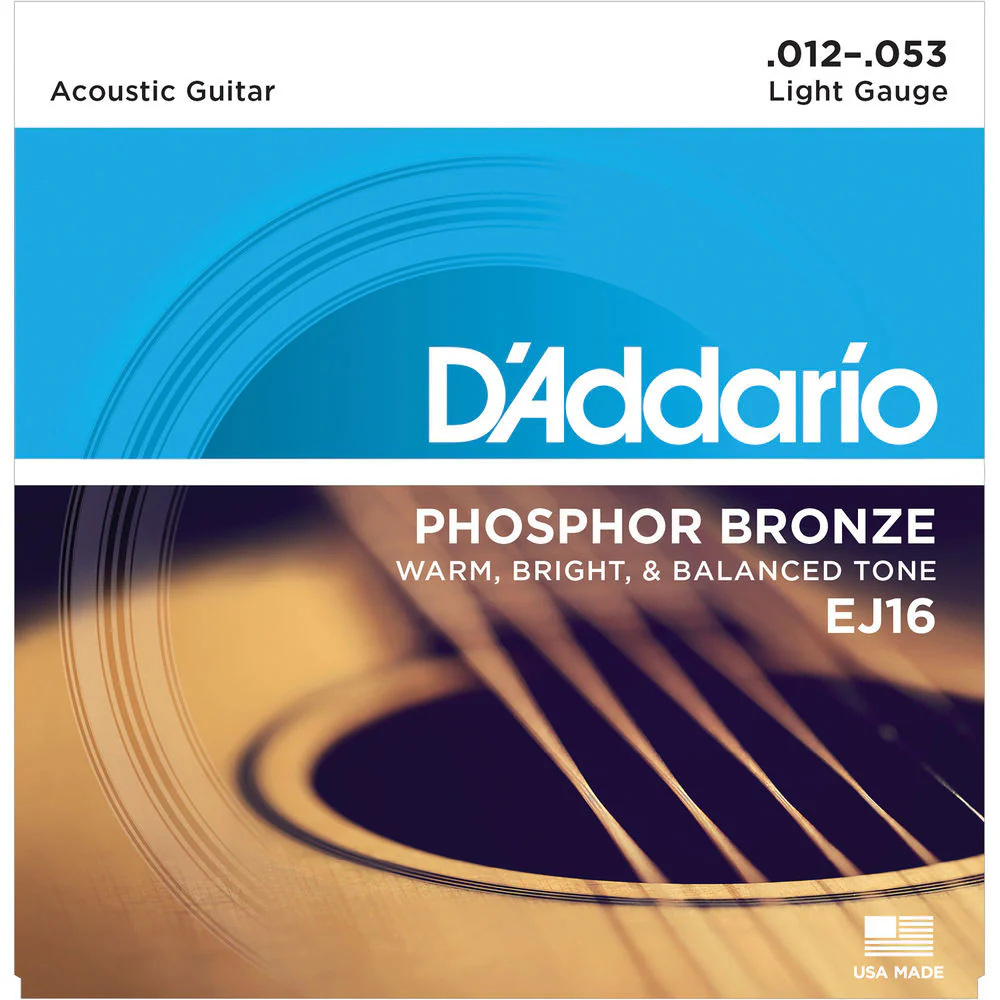D'Addario EJ16 Light Phosphor Bronze Acoustic Guitar Strings (6-String Set, 12 - 53) - Image 2