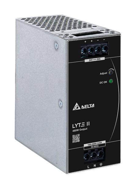 Delta Electronics / Power DRL-24V480W1EN DRL-24V480W1EN AC/DC DIN Rail Supply (PSU) ITE & Laboratory Equipment 1 Output 480 W 24 VDC 20 A