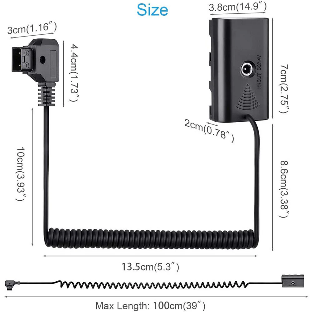 DigitalFoto Solution Limited Full Decoding D-Tap Male to Sony L-Series Dummy Battery (3.2') - Image 5
