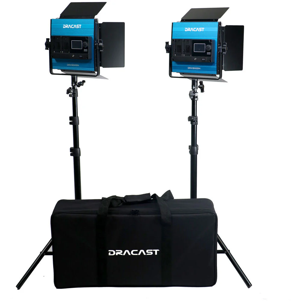 Dracast LED500 X-Series Daylight LED 2-Light Kit with Padded Carrying Case - Image 2