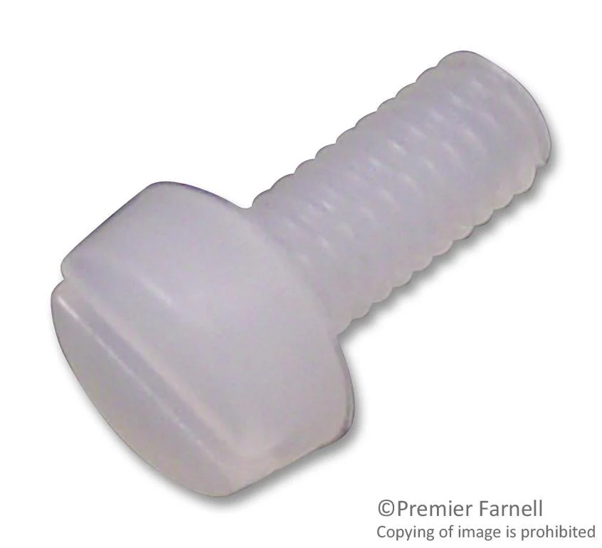 DURATOOL DTRNSE 1207 M2 16 Set Screw, M2, 16 mm, Nylon 6.6 (Polyamide 6.6), Cheese Head Slotted