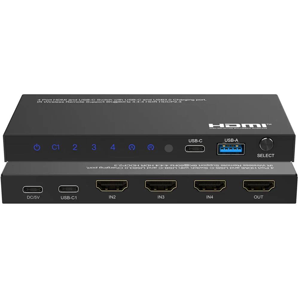 DVDO 8K 4x1 Switcher with 1 USB-C & 3 HDMI Inputs - Image 3