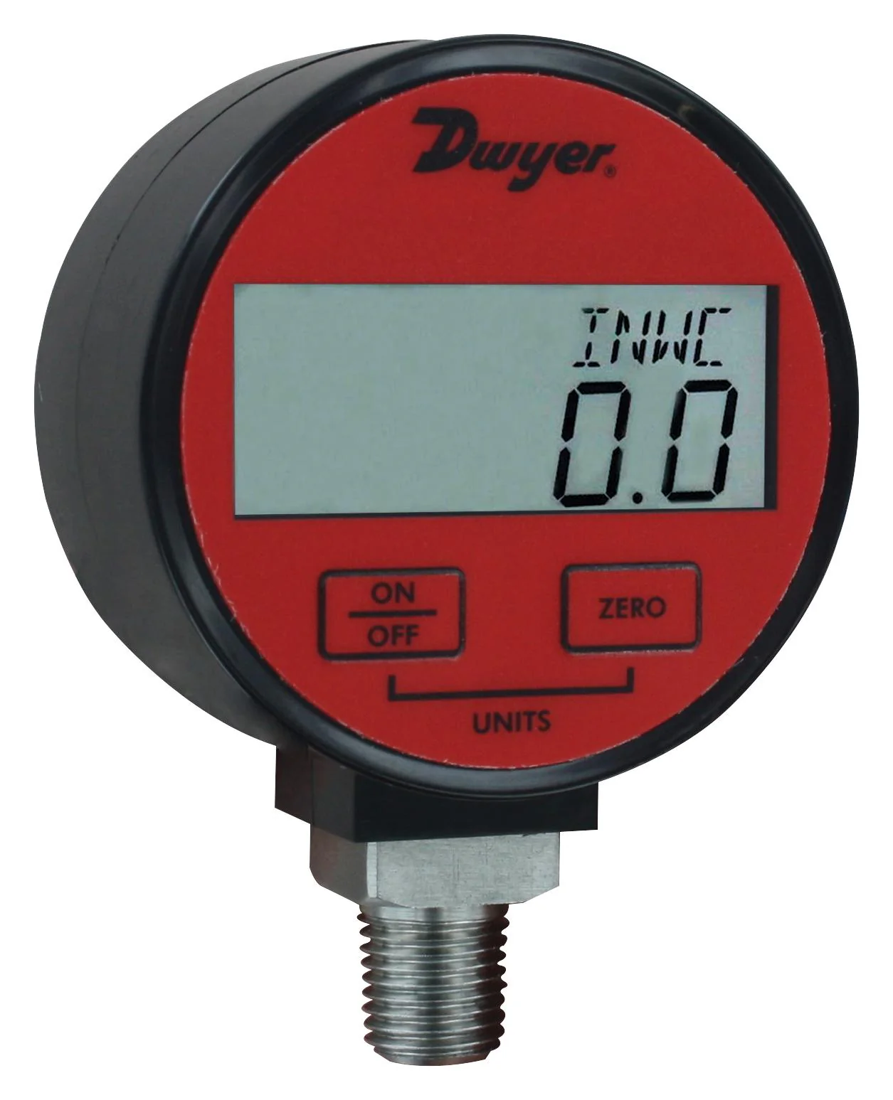 DWYER DPGA-09 Digital Pressure Gauge, 200 psi, ±1% Accuracy, 1/4" MNPT, -1 °C to 49 °C