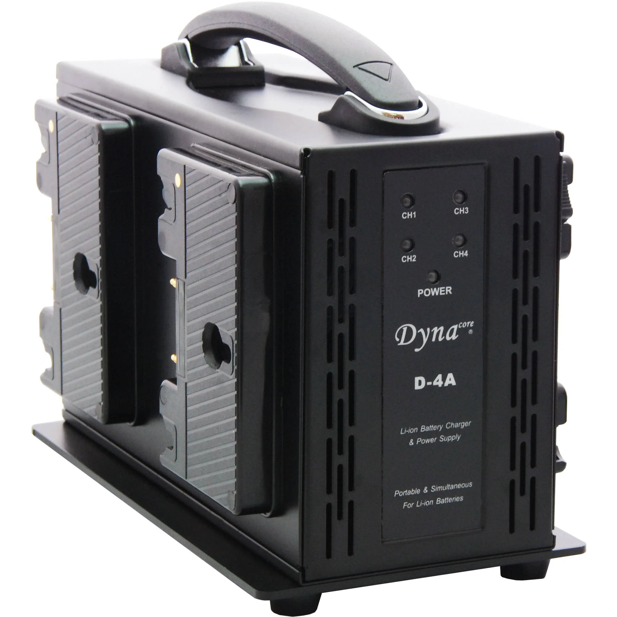 Dynacore Quad Charger with 4 x 155Wh Mini Batteries + Travel Case Kit (Gold Mount) - Image 3