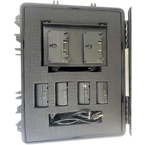 Dynacore Quad Charger with 4 x 155Wh Mini Batteries + Travel Case Kit (Gold Mount) - Image 6