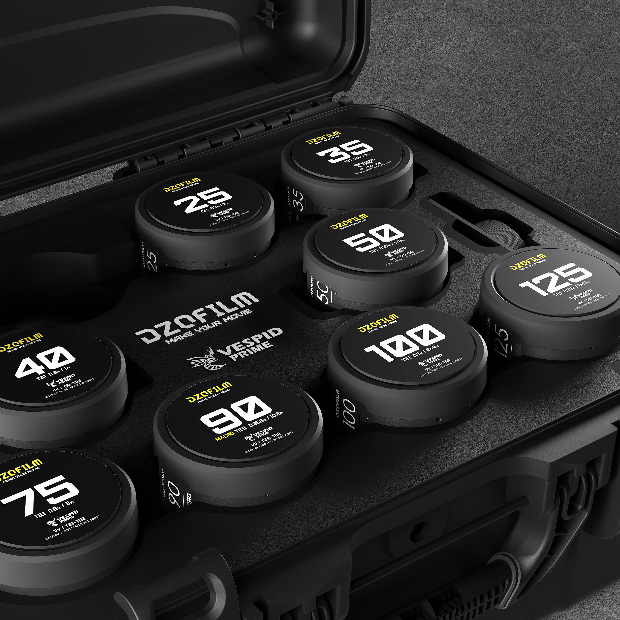 DZOFilm VESPID Prime 9-Lens Kit (PL and EF Mounts) - Image 3