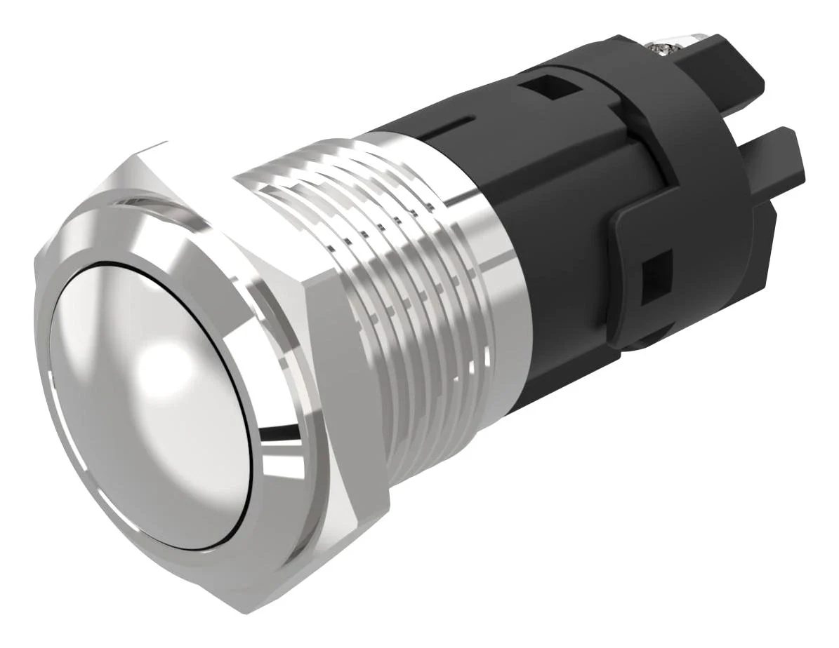 EAO 82-4172.1000 Vandal Resistant Switch, 82 Series, 16 mm, SPDT, Momentary, Round Convex Flush, Natural