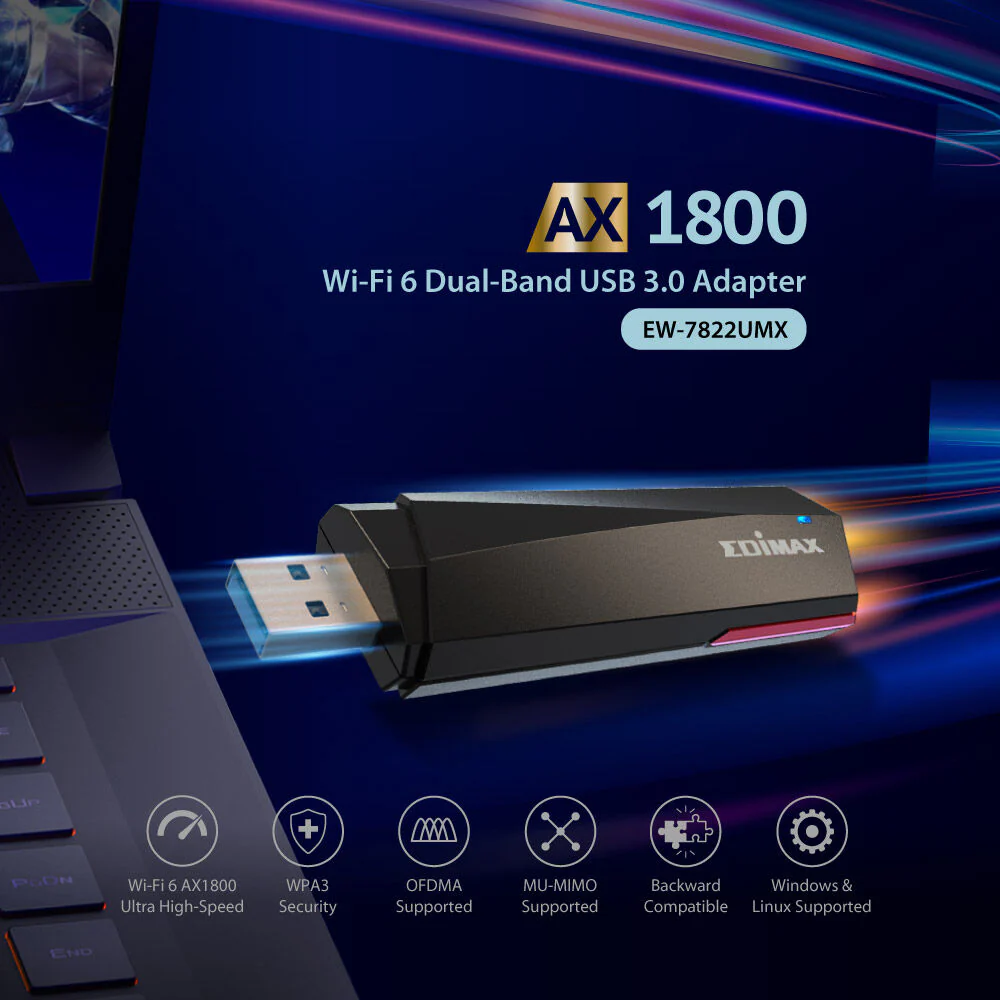 EDIMAX Technology EW-7822UMX AX1800 Wi-Fi 6 Dual-Band USB 3.0 Adapter - Image 4