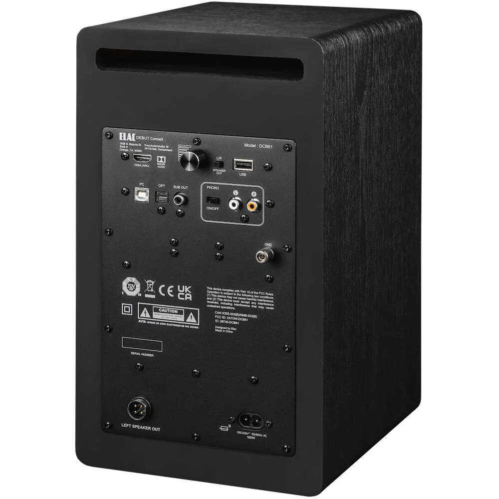 ELAC DCB61 Debut ConneX 2-Way Active Wireless Bookshelf Speaker (Black Ash, Pair) - Image 4