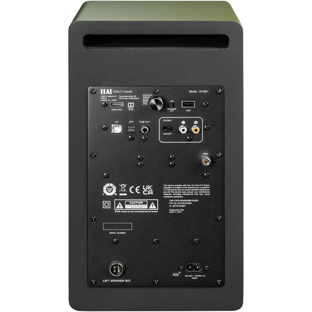 ELAC DCB61 Debut ConneX 2-Way Active Wireless Bookshelf Speaker (Olive Green, Pair) - Image 4